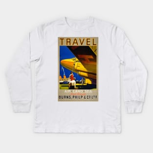 Vintage Travel Poster  Australia Travel Kids Long Sleeve T-Shirt